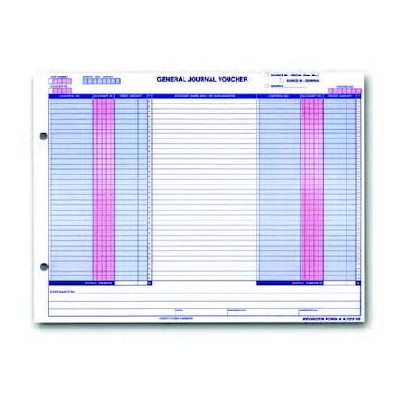 GeneralJournal Voucher Designed To Use W/ The Vim Accounting System Pk